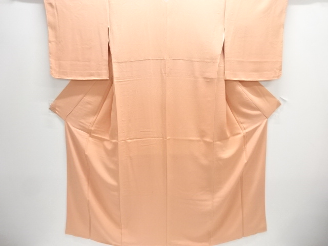 未使用品　織柄一ツ紋色無地着物